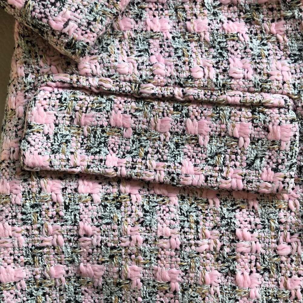 ASOS pink/grey plaid double-breasted blazer - Picture 6 of 9